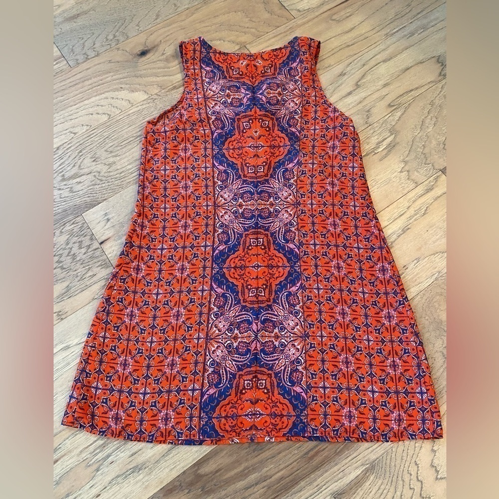 BEBOP Red and Blue Shift Dress - Picture 2 of 5